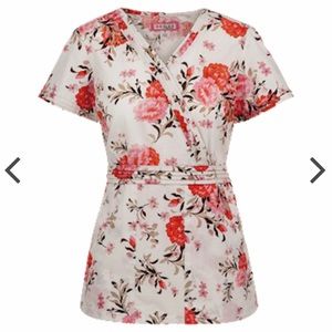 KOI Felicite Scrub Top (Spring Bouquet)